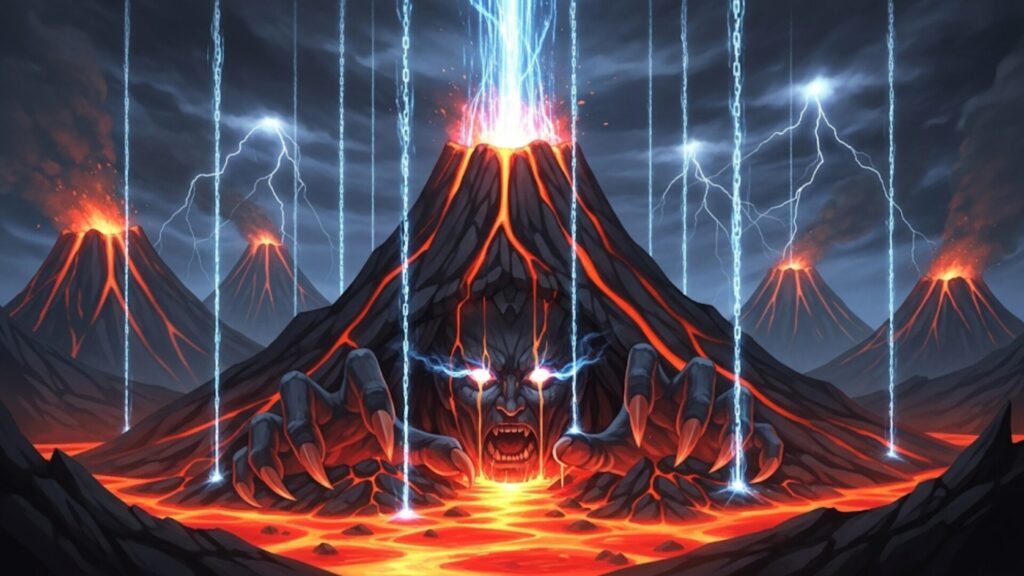 巨人族が封印された「火山の伝説」